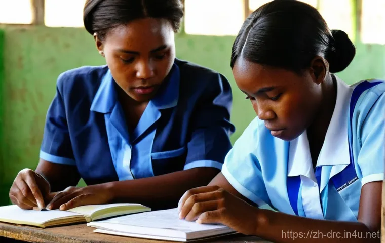 콩고 여성 지도자와 사회적 역할 - **Prompt:** A group of resilient Congolese women, dressed in vibrant, modest traditional African pri...