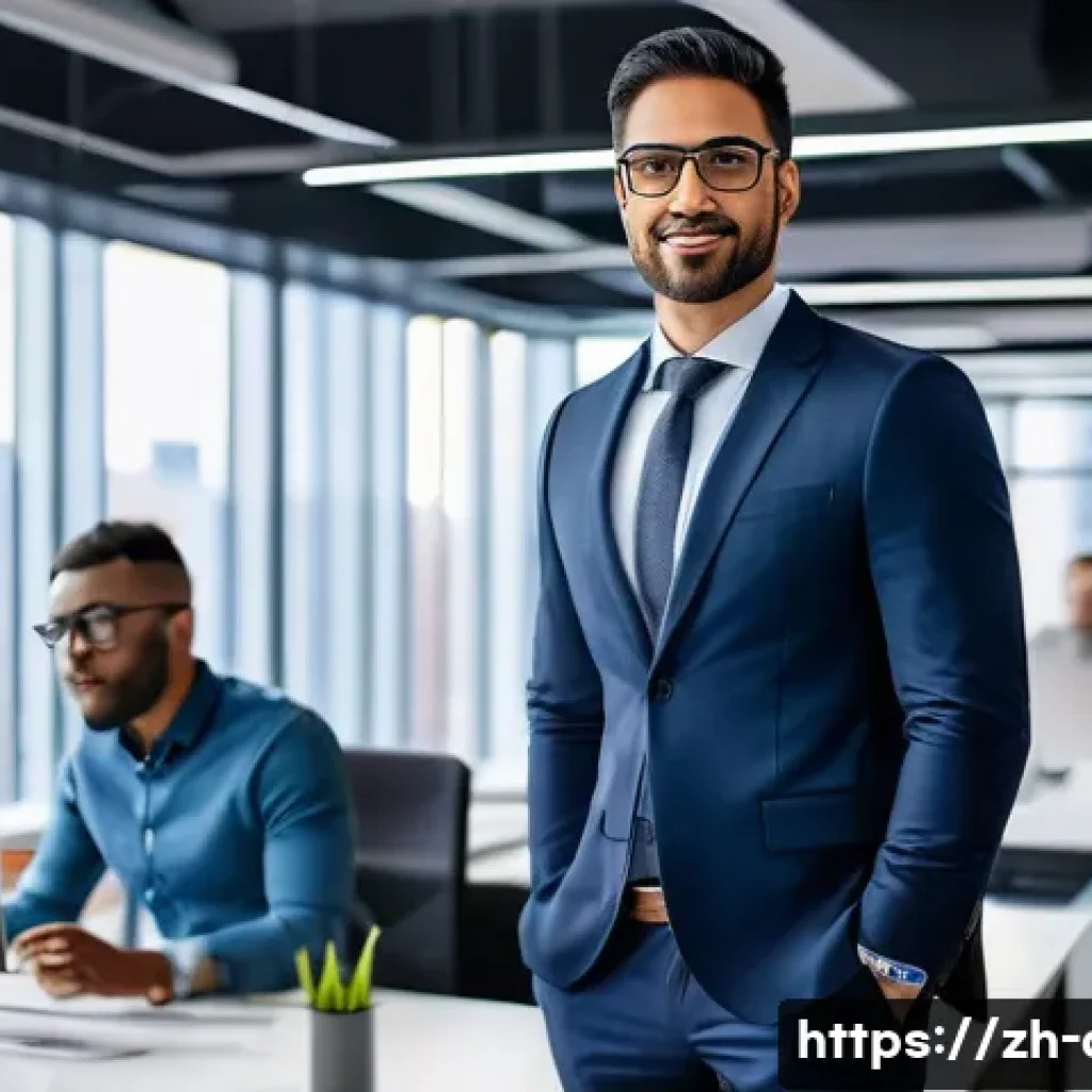 조셉 카사부부 생애와 업적 - A confident, multicultural male leader in his 30s, wearing professional business attire and glasses,...